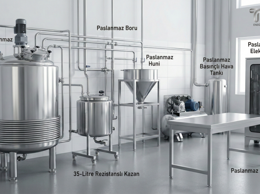 Paslanmaz 100 Litre Isıtıcılı Kazan Modeli ve Isı Kontrol Ünitesi